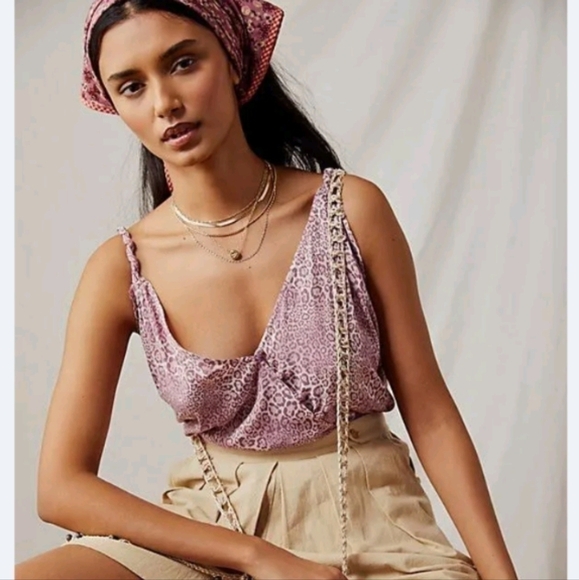 Free People intimately Animal Print Bodysuit sz M - Picture 1 of 8